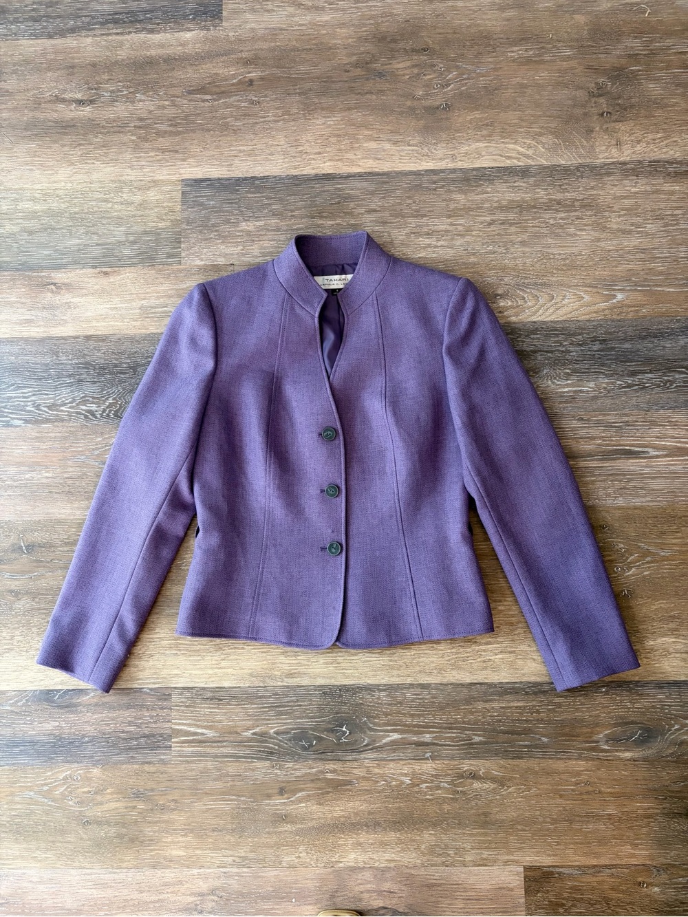 Tahari Arthur S Levine ASL Lavender Herringbone Blazer Jacket size 6 Please read